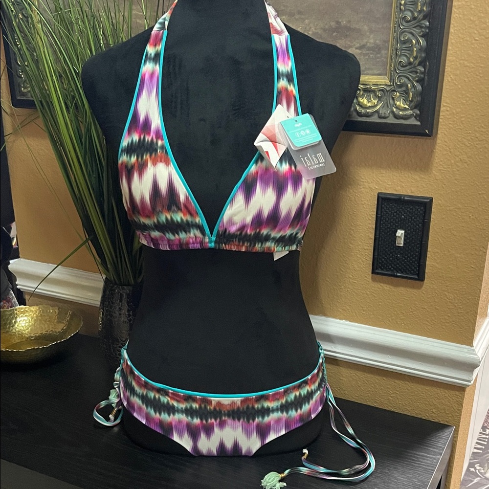 NWT Malai Multicolor Halter Bikini Set